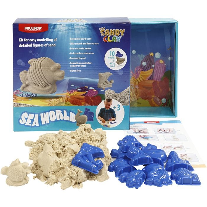 Sandy Clay ® , Animaux marins, naturel, 1 set