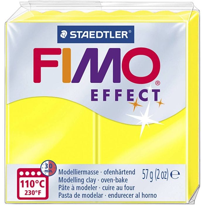 FIMO effect, jaune néon, 57 gr/ 1 Pq.