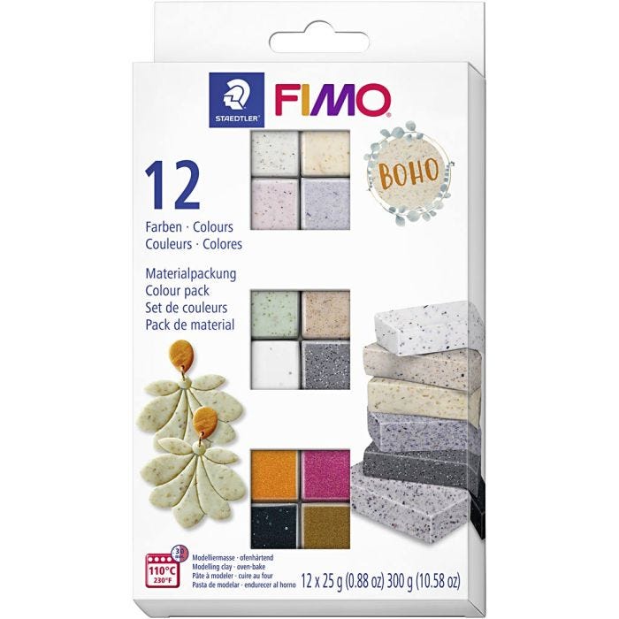 FIMO effect, ass. de couleurs, 12x25 gr/ 1 Pq.
