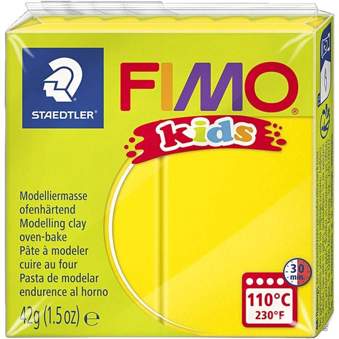 Pâte FIMO® pour Enfant, jaune, 42 gr/ 1 Pq.