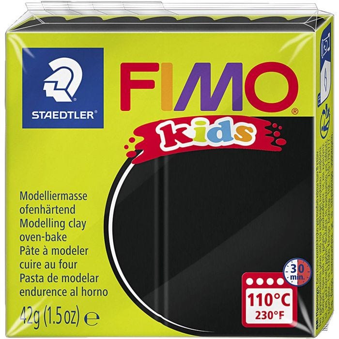Pâte FIMO® pour Enfant, noir, 42 gr/ 1 Pq.
