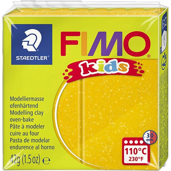 Pâte FIMO® pour Enfant, paillettes, or, 42 gr/ 1 Pq.