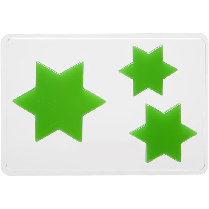 Moule décoratif, étoile, H : 6+8+10 cm, P: 9 mm, dim. 14,9x22 cm, 1 pièce