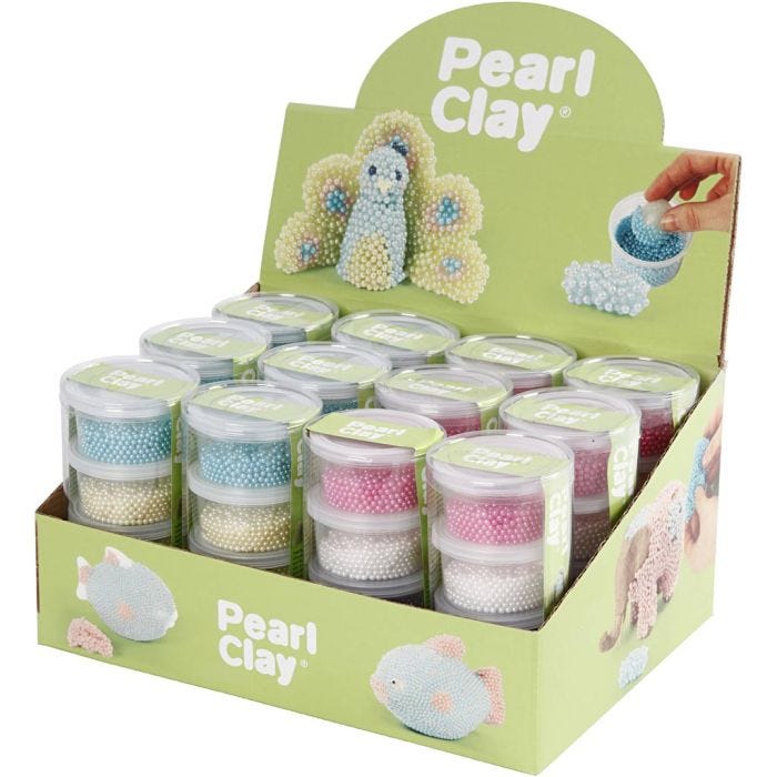 Pearl Clay®, ass. de couleurs, 12 set/ 1 Pq.