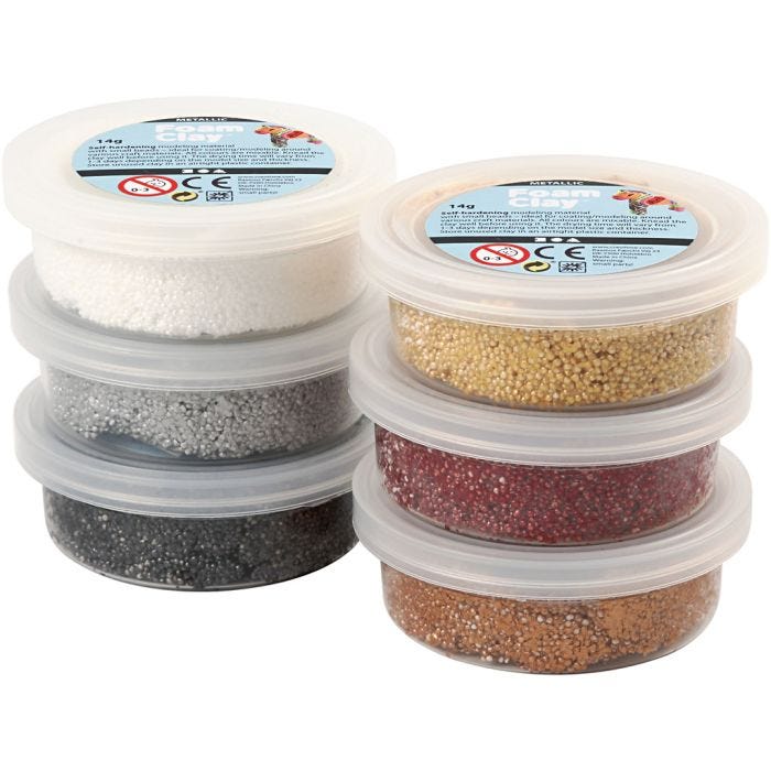 Foam Clay®, Métallisé, harmonie brun, 6x14 gr/ 1 Pq.