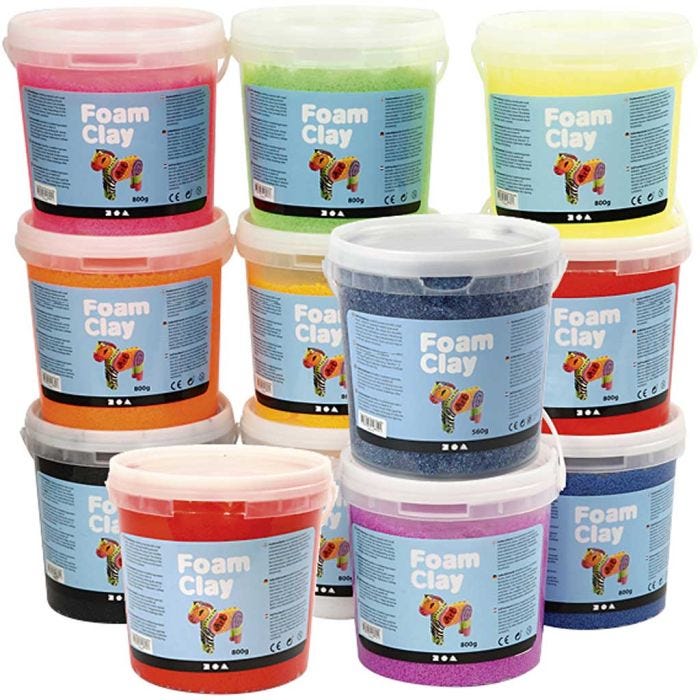 Foam Clay®, Le contenu peut varier , ass. de couleurs, 12x560 gr/ 1 Pq.