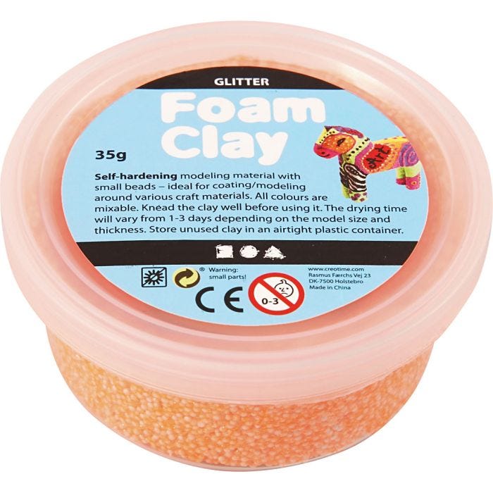 Foam Clay®, paillettes, orange, 35 gr/ 1 boîte