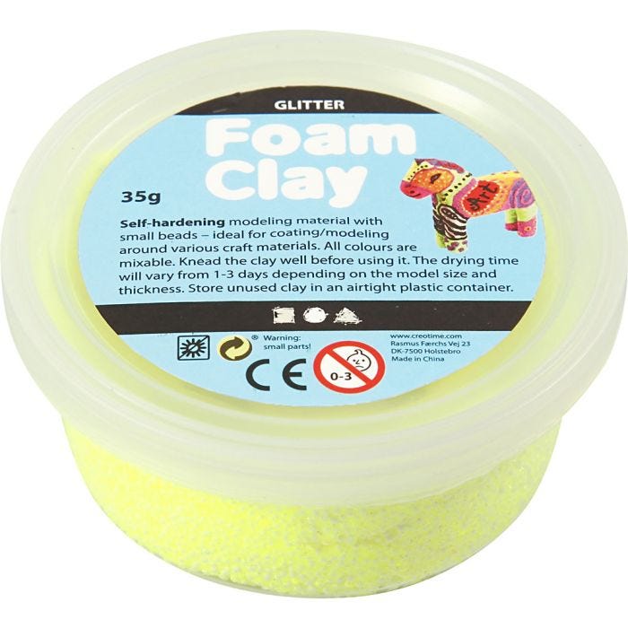 Foam Clay®, paillettes, jaune, 35 gr/ 1 boîte