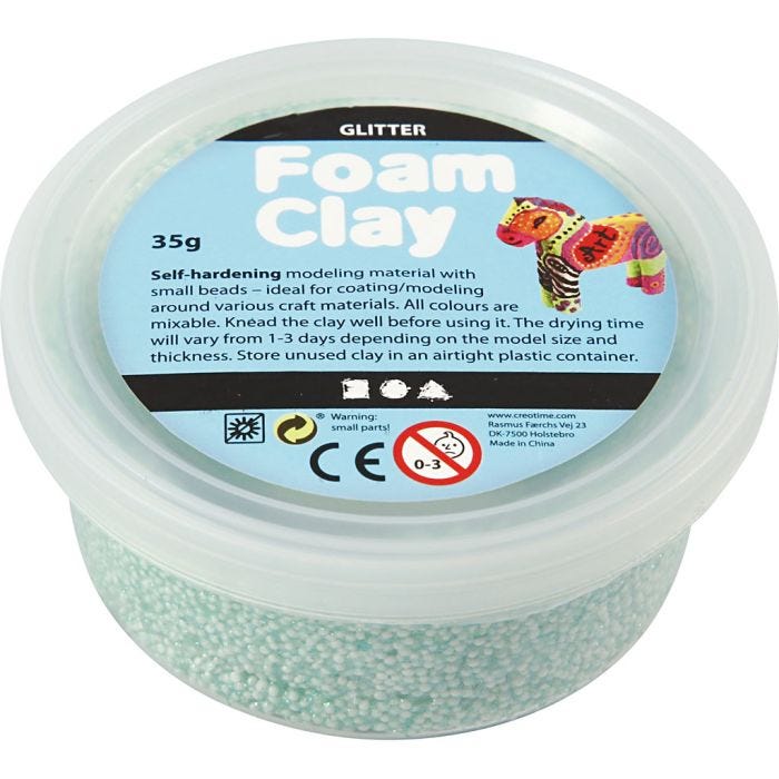 Foam Clay®, paillettes, vert clair, 35 gr/ 1 boîte