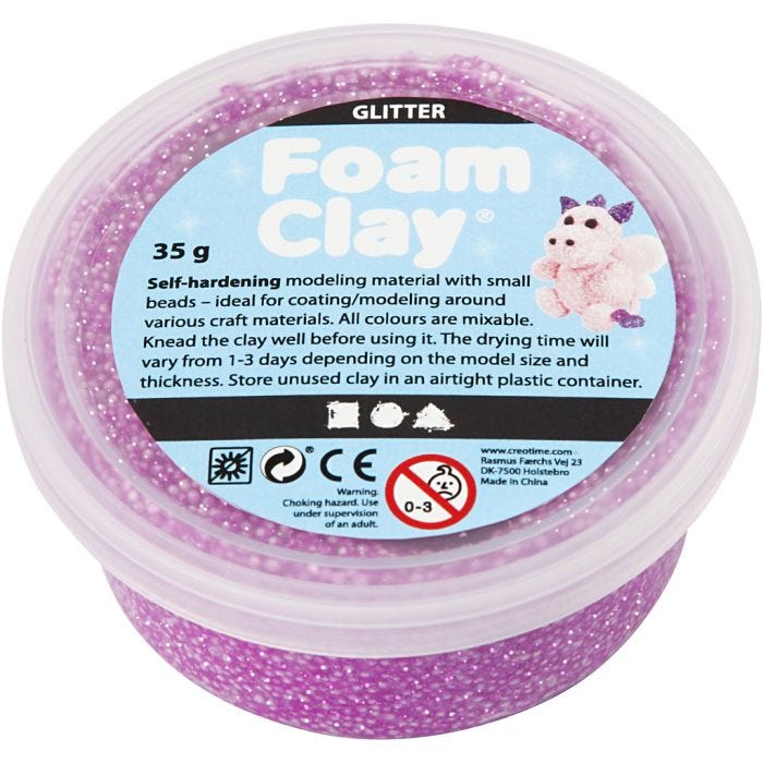 Foam Clay®, paillettes, violet, 35 gr/ 1 boîte