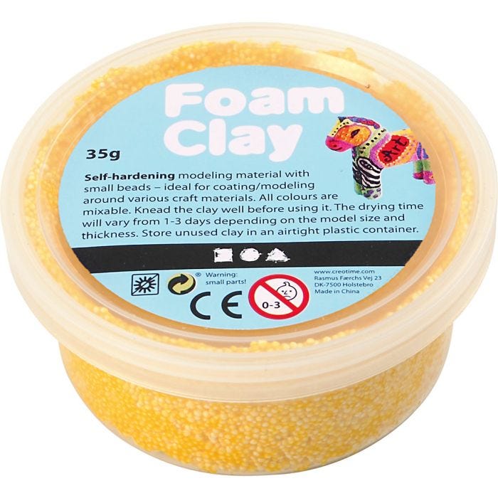 Foam Clay®, jaune, 35 gr/ 1 boîte