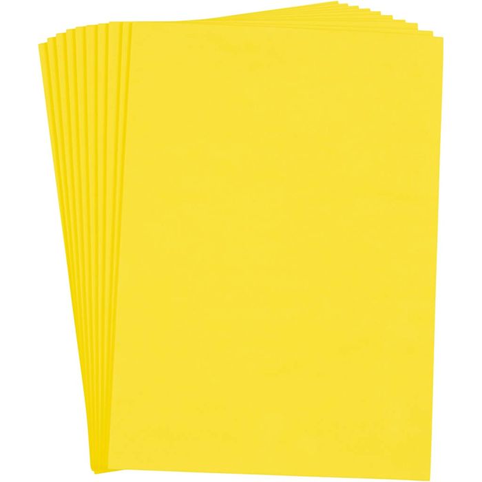 Feuille De Mousse EVA, A4, feuille 210x297 mm, ép. 2 mm, jaune, 10 flles/ 1 Pq.