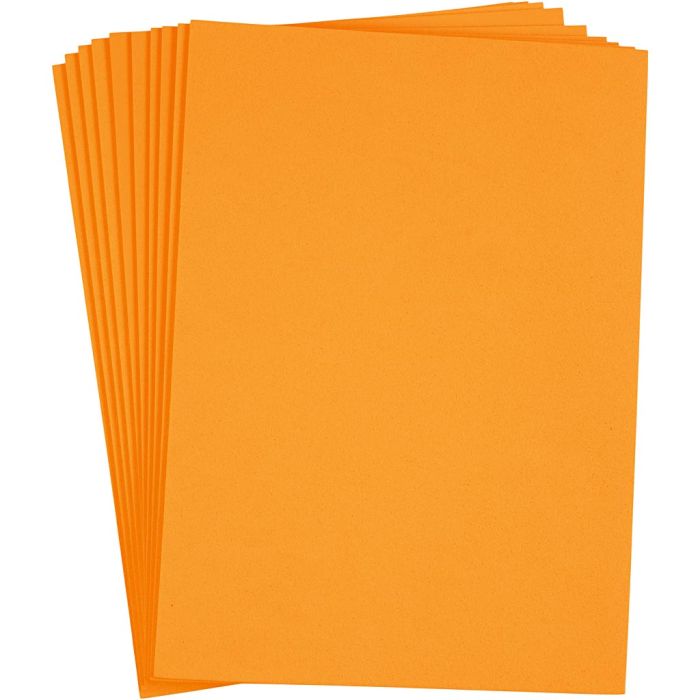 Feuille De Mousse EVA, A4, feuille 210x297 mm, ép. 2 mm, orange, 10 flles/ 1 Pq.