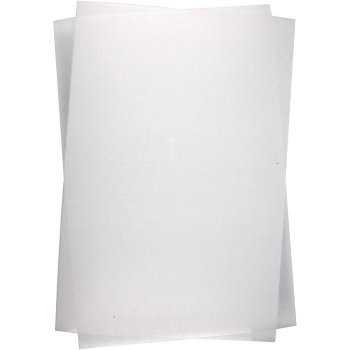 Feuilles de plastique thermorétractable, feuille 20x30 cm, ép. 0,3 mm, brillant transparent, 100 flles/ 1 Pq.