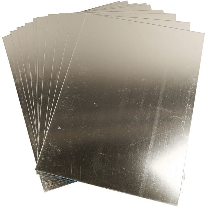 Plastic spiegel, vel 29,5x21 cm, dikte 1,1 mm, 10 vel/ 1 doos