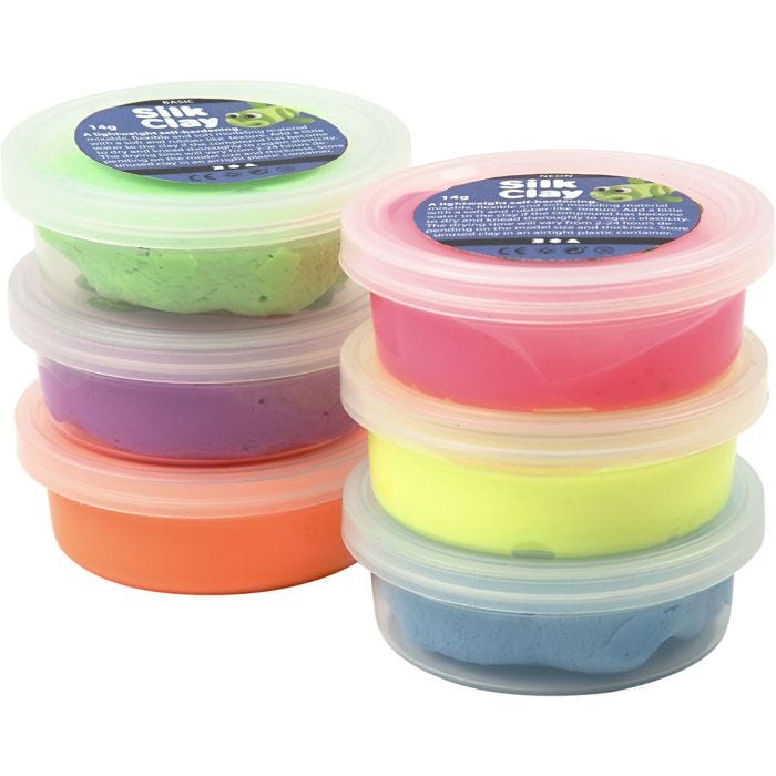 Silk Clay®, couleurs néons, 6x14 gr/ 1 Pq.