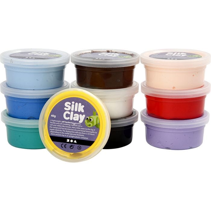 Silk Clay®, Basic 1, ass. de couleurs, 10x40 gr/ 1 Pq.