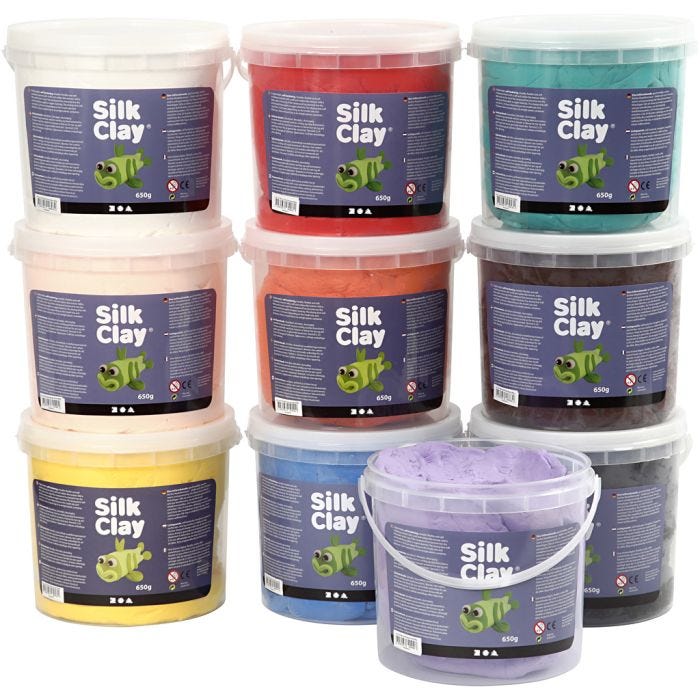 Silk Clay®, ass. de couleurs, 10x650 gr/ 1 Pq.