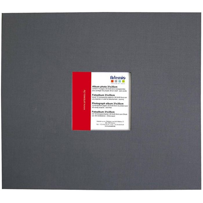 Album pour scrapbooking, dim. 30,5x30,5 cm, Nombre de pages 10, anthracite gris, 1 pièce