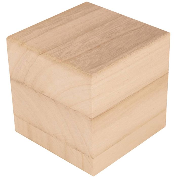 Cube en bois, dim. 10 cm, 1 pièce