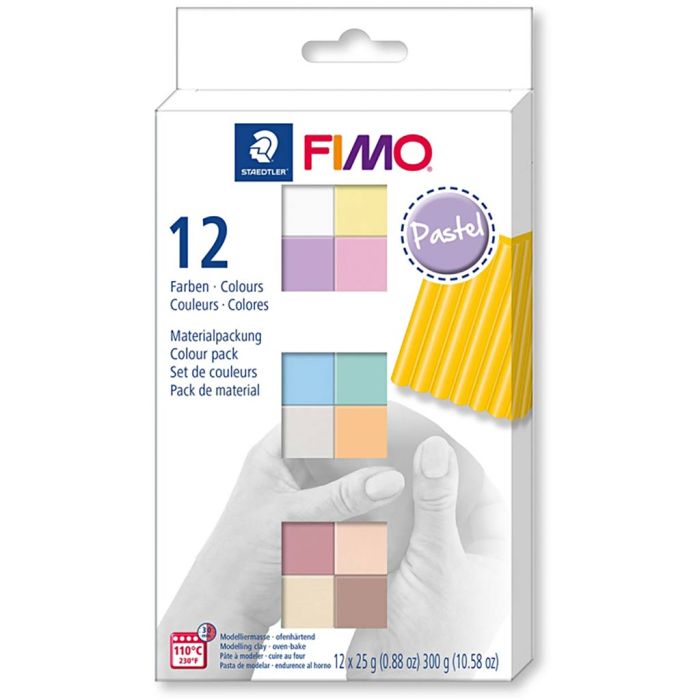 Coffret Pâte Fimo Soft, couleurs pastel, 12x25 gr/ 1 Pq.