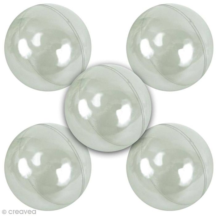 Boule plastique Transparente pour contact alimentaire, dim. 7 cm, 5 pièces/ 1 Pq.