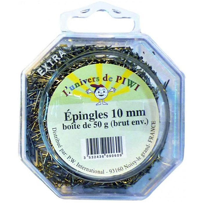 Epingle argentée pour sequins, dim. 10 mm, 50 gr/ 1 Pq.