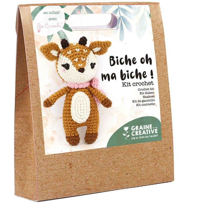 Kit crochet, Biche, dim. 17 cm, 12 pièces/ 1 Pq.