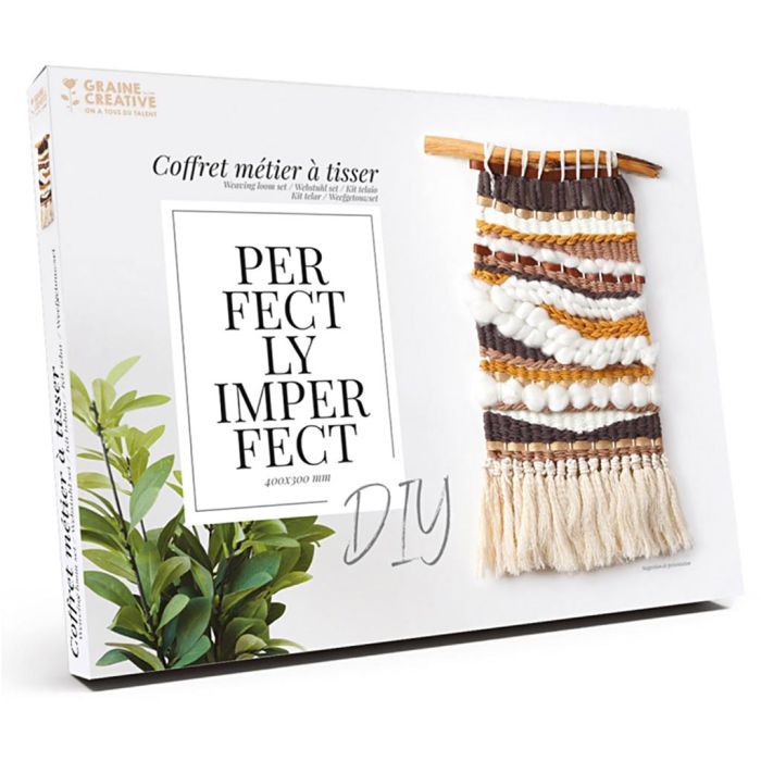 Kit métier à tisser, Perfectly Imperfect, dim. 40x30 cm, 1 Pq.