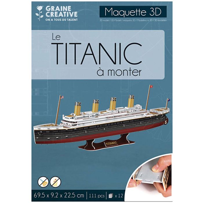 Puzzle 3D maquette, Titanic, dim. 69,5x9,2x22,5 cm, 1 Pq.