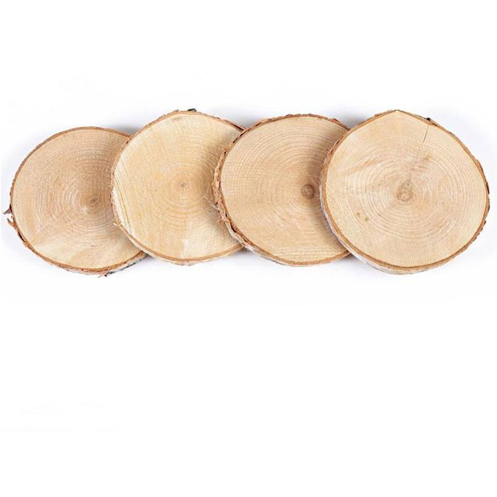 Rondelles de bois, dim. 7+10 cm, 4 pièces/ 1 Pq.
