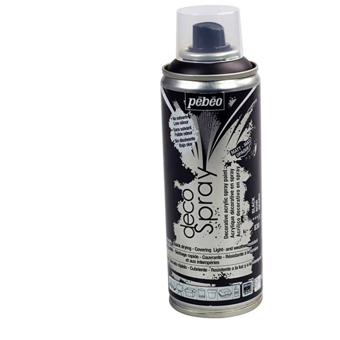 Bombe de peinture DecoSpray, mate, noir, 200 ml/ 1 boîte