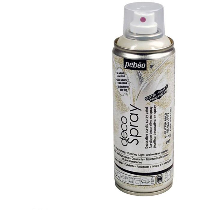 Bombe de peinture DecoSpray, glitter or, 200 ml/ 1 boîte