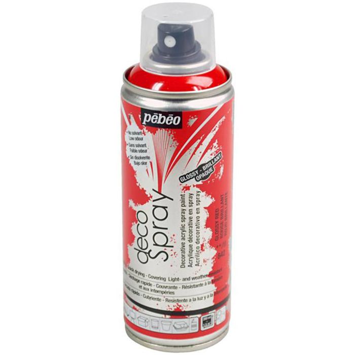 Bombe de peinture DecoSpray, brillante, rouge, 200 ml/ 1 boîte