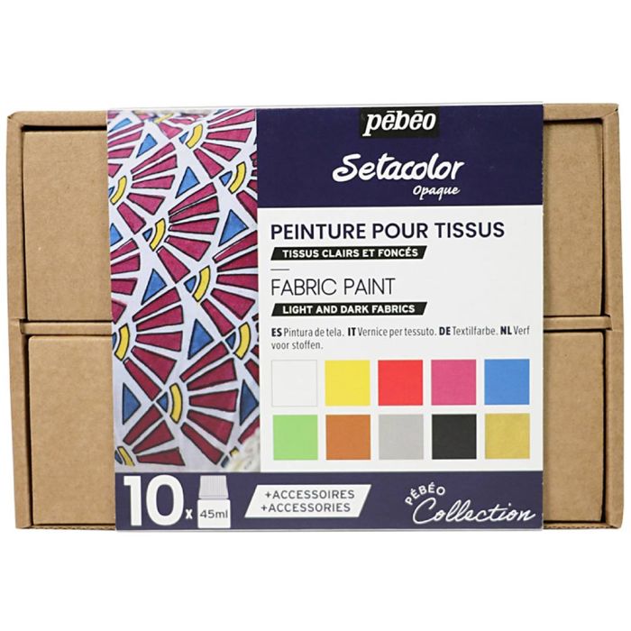 Coffret Collection Pébéo, Peinture sur tissu N°1, ass. de couleurs, 1 Pq.
