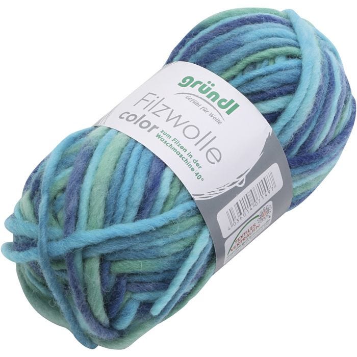 Pelotes de laine, turquoise, 50 gr/ 1 boule