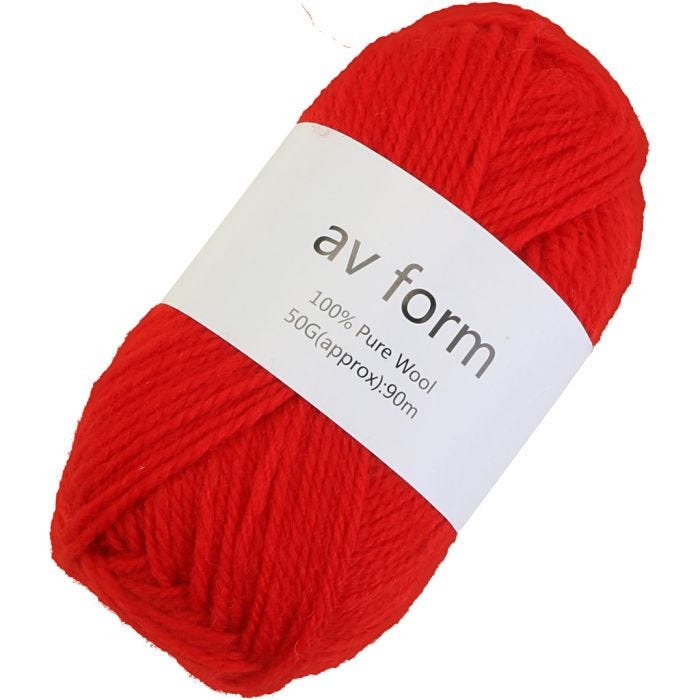 Pelotes de laine, rouge, 50 gr/ 1 pièce