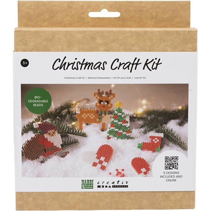Kit DIY NABBI BioBeads, Père Noël, sapin de Noël, bas, cœur et renne, 1 Pq.