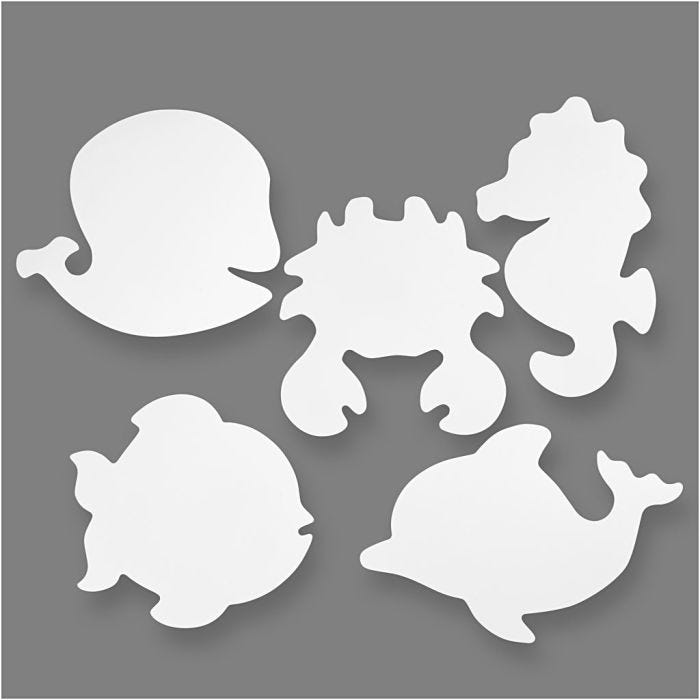 Animaux marin, H : 18,5-26 cm, L : 15-29 cm, 230 gr, blanc, 16 pièces/ 1 Pq.