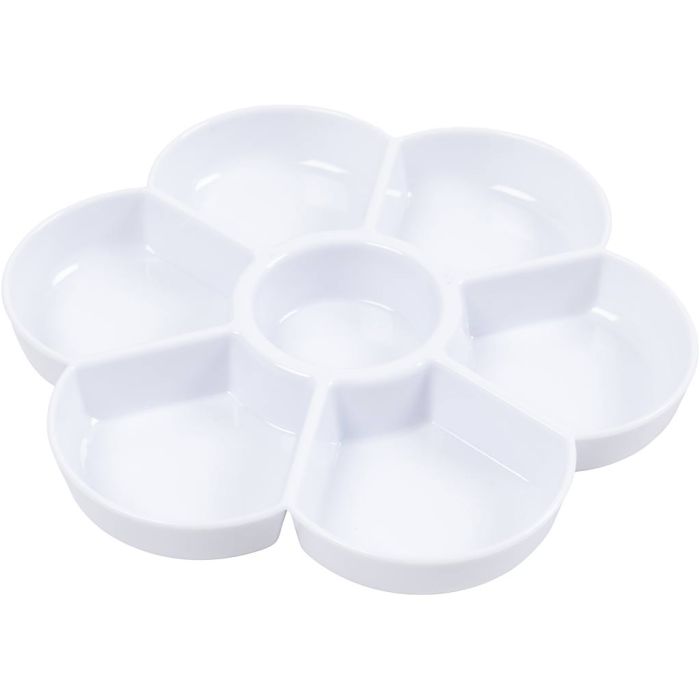 Palette en forme de fleur, d 17,5 cm, blanc, 1 pièce