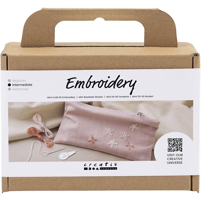 Mini Kit DIY Broderie, Pochette, dusty rose, 1 Pq.