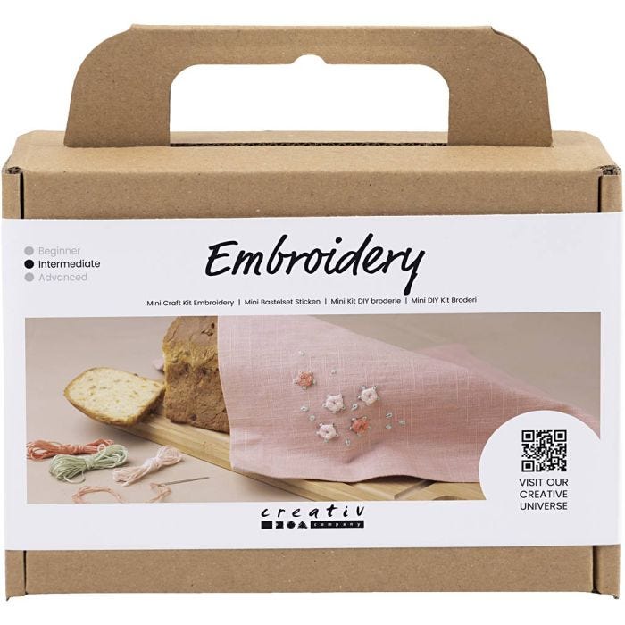 Mini Kit DIY Broderie, Serviettes en tissu, dusty rose, 1 Pq.