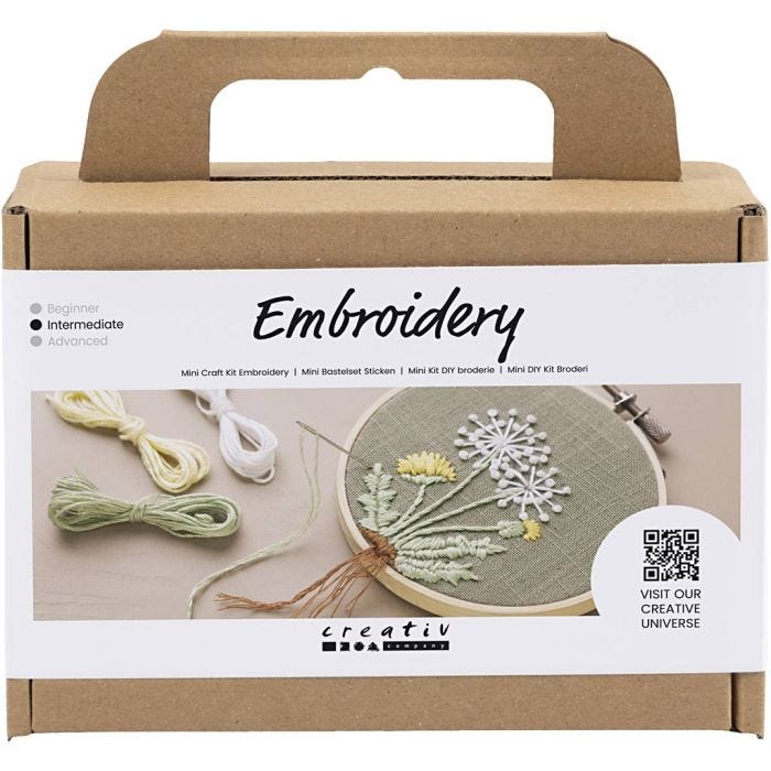 Mini Kit DIY Broderie, Cadre à broder, dusty vert, 1 Pq.