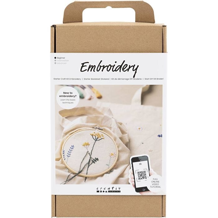 Kit de démarrage DIY Broderie, Fleurs, 1 Pq.