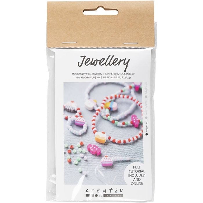 Mini Kit DIY Bijoux, Bracelet et bague élastiques, 1 Pq.
