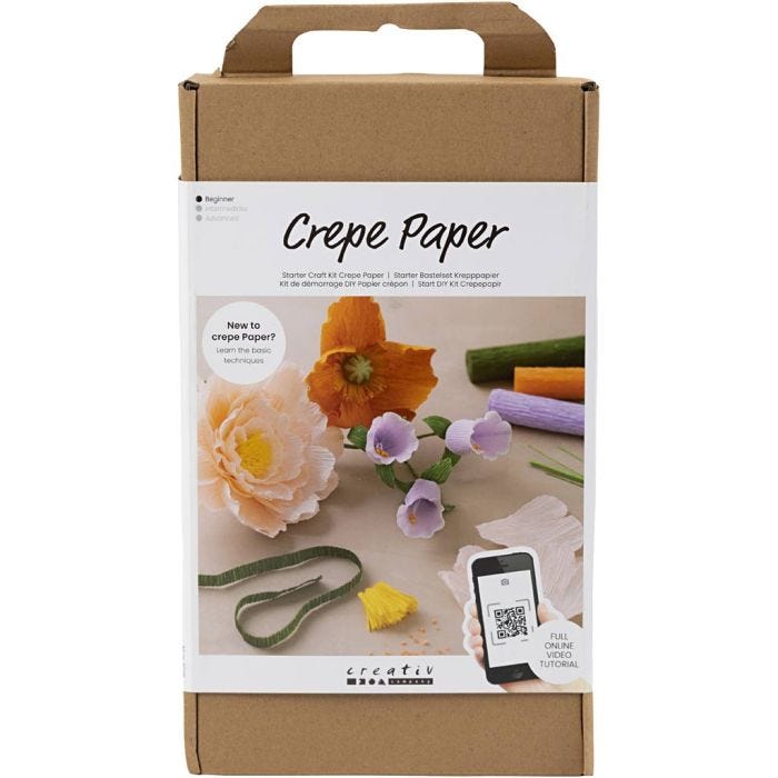 Kit de démarrage DIY Papier Crépon, ass. de couleurs, 1 Pq.