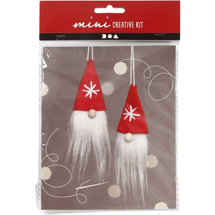 Mini Kit DIY, lutin de Noël à suspendre, 11 cm, 1 Pq.