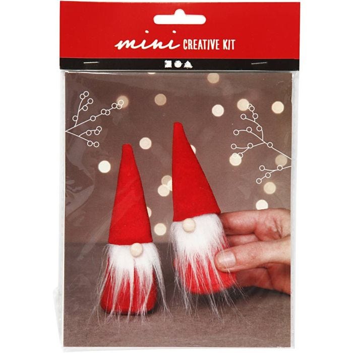 Creative mini kit, kerstkabouter, H: 12 cm, rood, 1 doos