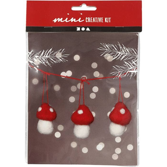 Mini Kit DIY, champignons vénéneux suspendus à une ficelle, 5.5 cm, 1 set