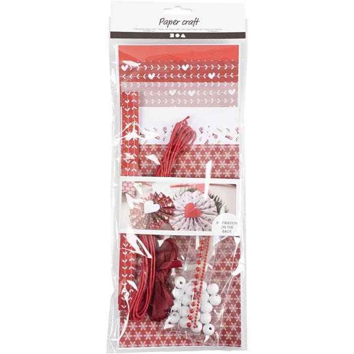 Mélange créatif, découpage papier, rouge, blanc, 1 Pq.
